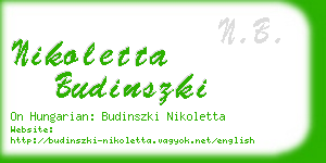 nikoletta budinszki business card